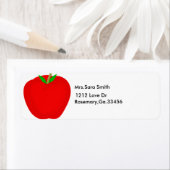 Étiquette pomme, Mme Sara Smith, 1212 Love Dr, Rosemary, G.. (En situation)