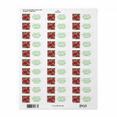 Étiquette Pomme rouge funky (Feuille entière)