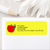 Étiquette Pomme rouge ver vert (En situation)