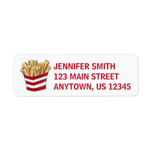 Étiquette Pommes de terre frites frites frites Fry Restaurat