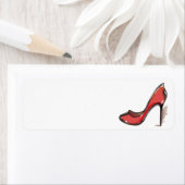 Étiquette Pompe à talon rouge peinte à la main Stiletto (En situation)