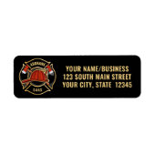 Étiquette Pompier AJOUTER LE NOM Insigne du service de pompi (Devant)