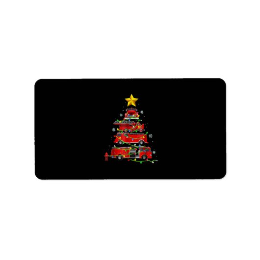 Étiquette Pompier Camion Arbre de Noël Hommes Femmes (Devant)