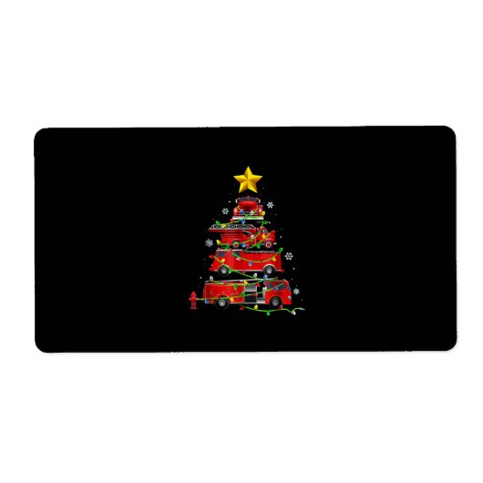 Étiquette Pompier Camion Arbre de Noël Hommes Femmes (Devant)
