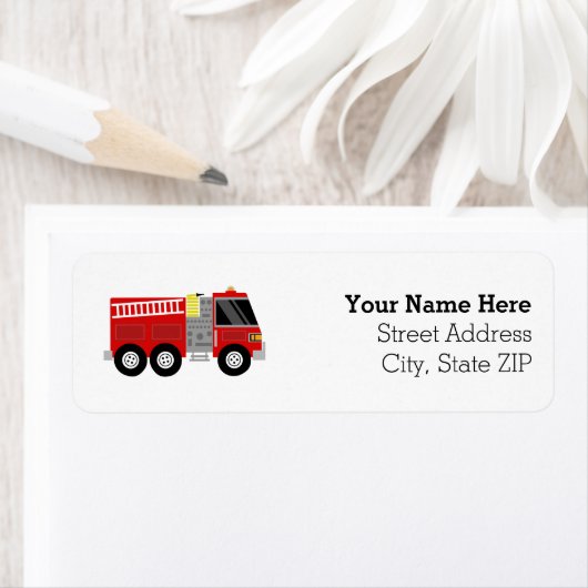 Étiquette Pompier Pompier fête d'anniversaire (En situation)