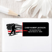 Étiquette Pompiers Red Black American Flag Retour (En situation)