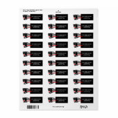 Étiquette Pompiers Red Black American Flag Retour (Feuille entière)