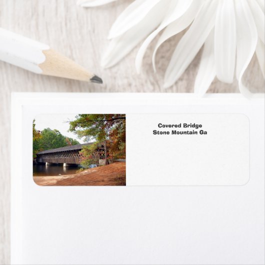 Étiquette Pont couvert Stone Mountain Ga (En situation)