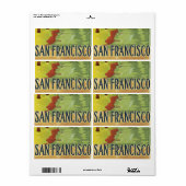 Étiquette Pont Golden Gate de San Francisco (Feuille entière)