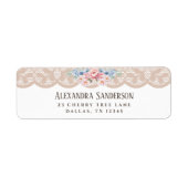 Étiquette Pony rose Beige Vintage dentelle Retour (Devant)