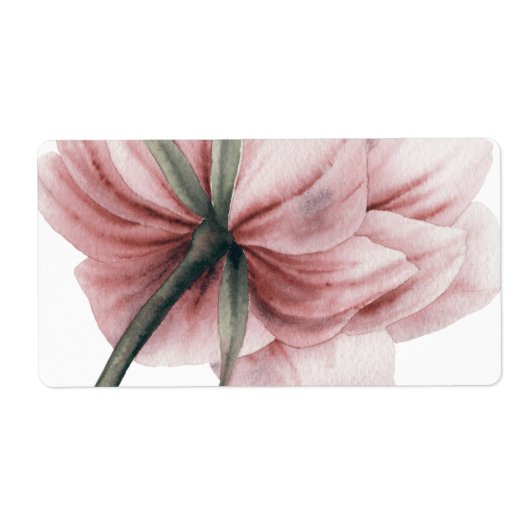 Étiquette Pony rose, motif fleur romantique, chic, adorable, (Devant)