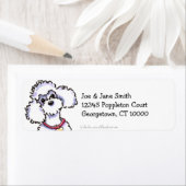 Étiquette Poodle en collier rose propre et simple (En situation)