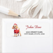Étiquette Poodle in Christmas Sweater Return Address Labels (En situation)