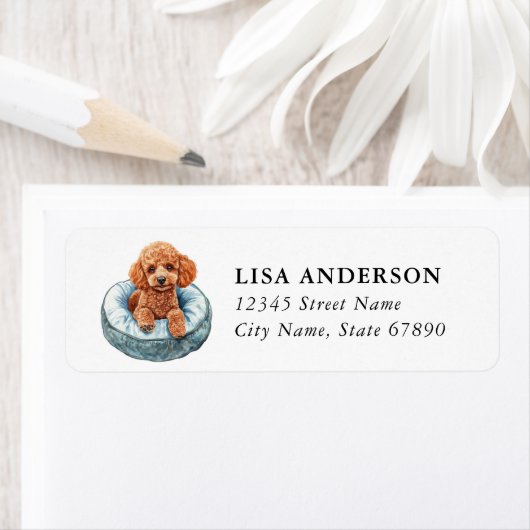 Étiquette Poodle Return Address Labels (En situation)