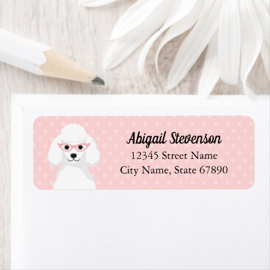 Étiquette Poodle Return Address Labels (En situation)