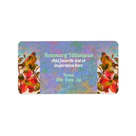 Étiquette Poolside Singer 2338 Adresse (Devant)