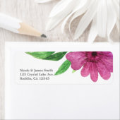 Étiquette Pop de printemps rose violet d'aquarelle Fleur Flo (En situation)