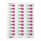 Étiquette Pop de printemps rose violet d'aquarelle Fleur Flo (Feuille entière)