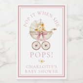 Étiquette Pop It When She Pops Calèche Rose (Étiquettes simples)