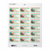 Étiquette Popcorn Drôle ; Bright Rainbow Stripes (Feuille entière)