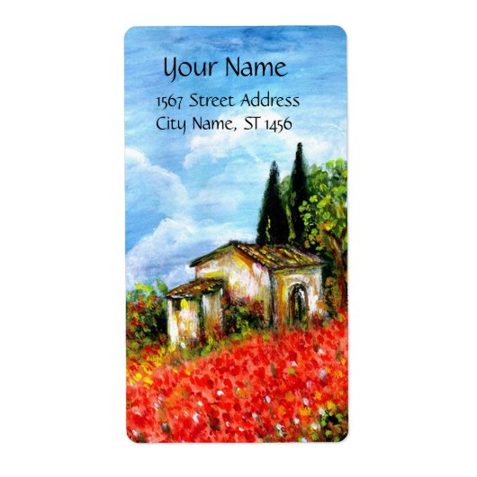 ÉTIQUETTE POPIES EN TOSCANE (Devant)