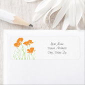 Étiquette Poppies californiennes à cinq mains (En situation)