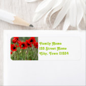 Étiquette Poppies rouges (En situation)