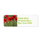 Étiquette Poppies rouges (Devant)