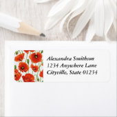 Étiquette Poppies rouges (En situation)