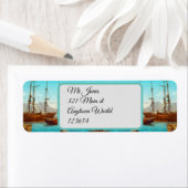 Étiquette Port vintage Italie 1800 (En situation)