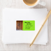 Étiquette Porte indienne en bois (En situation)