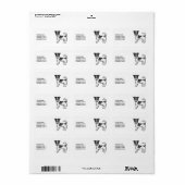 Étiquette Porte-linge noir Jack Russell Terrier Chien et tex (Feuille entière)