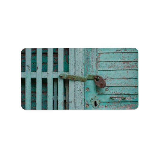 Étiquette Porte Turquouise patinée (Devant)