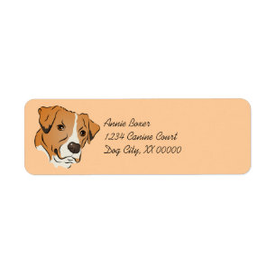 Étiquette Portrait de chien graphique de mélange de boîtes