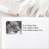 Étiquette Portrait de léopard des neiges en neige (En situation)