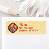 Étiquette Portrait de Saint-Joseph dans un octofoil (TF 02) (En situation)