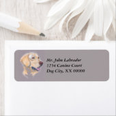 Étiquette Portrait de trieur du Labrador jaune (En situation)