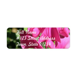 Étiquette postale rose de pois doux