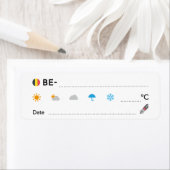 Étiquette Postcrossing ID BE Belgium België Weather Date ラベル (En situation)