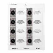 Étiquette Poster de animal Léopard rose avec Monogramme (Feuille entière)