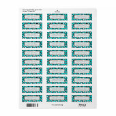 Étiquette Poster de animal moderne Cyan Blue Leopard (Feuille entière)