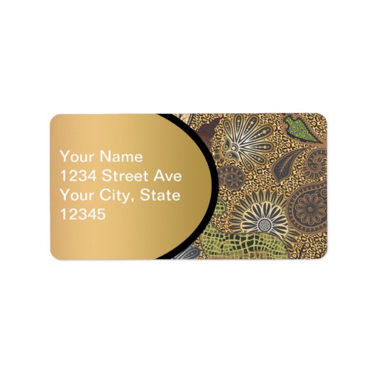 Étiquette Poster de animal Paisley Motif (Devant)