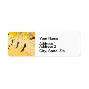 Étiquette Poster de la fille dansante Jaune Toulouse Lautrec