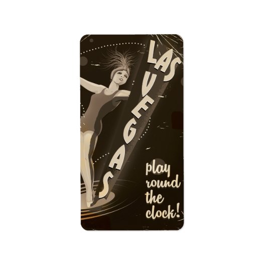 Étiquette poster de voyage vintage Las Vegas (Devant)