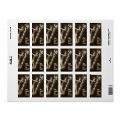 Étiquette poster de voyage vintage Las Vegas (Feuille entière)