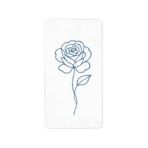 Étiquette Poster minimaliste en ligne Rose bleu