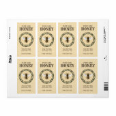 Étiquette Pot à miel abeille vintage 2 (Feuille entière)