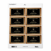 Étiquette pot de miel d'abeille d'or moderne (Feuille entière)