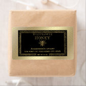 Étiquette pot de miel d'abeille rustique vintage (En situation)