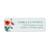 Étiquette Pot floral aquarelle joyeux (Devant)